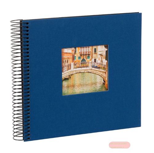 Bild von Aktions-Spiralalben 20x20cm, 40 S.schwarz, p.p., Leinen uni, Bella Vista blau - VE 2