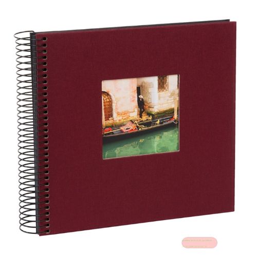 Bild von Aktions-Spiralalben 20x20cm, 40 S.schwarz, p.p., Leinen uni, Bella Vista bordeaux - VE 2