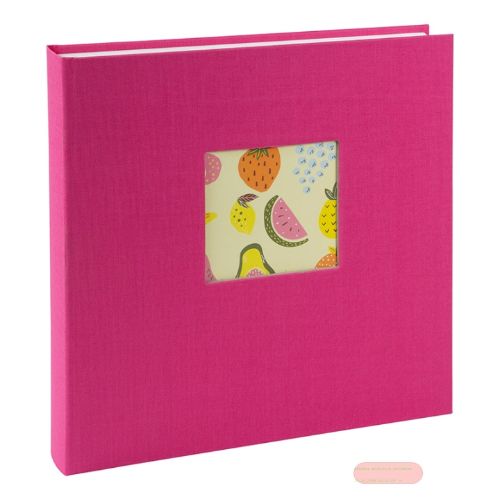 Bild von Aktions-Fotoalben 30x31cm, 60 S.weiss, p.p., Leinen, Bella Vista electric fuchsia - VE 2