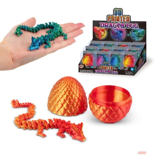 Bild von 3D PRINTED DRAGON EGG, 3D Drachen im Ei, ca.9cm, Display - VE 12