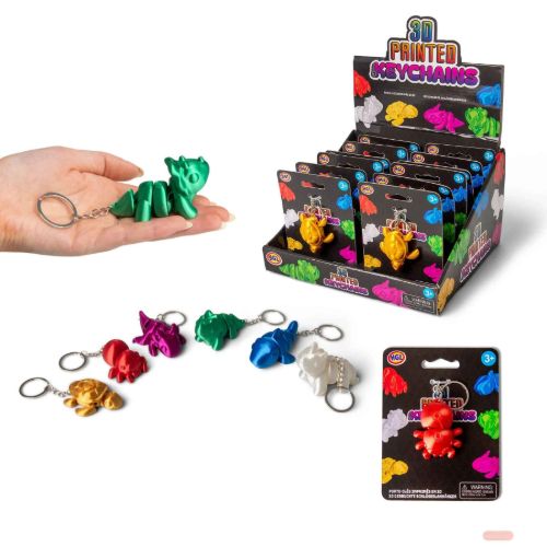 Bild von 3D PRINTED KEYCHAINS, 3D-Tieranhänger, ca.5cm, Headerkarte, im Display - VE 12