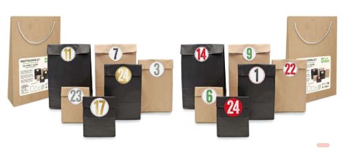 Bild von Adventskalender-Bastelset Pure x-mas, 24 Tüten,3 Grössen & Sticker, gemischt - VE 5 (Sets)
