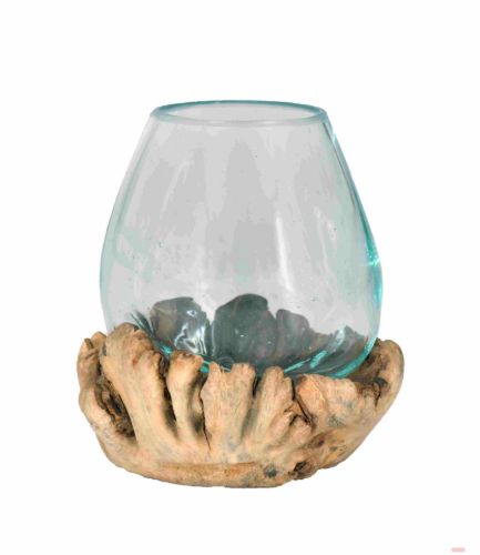 Bild von Akazien Wurzelholz Glasvase, 8cm, handarbeit, Einzelverpackung