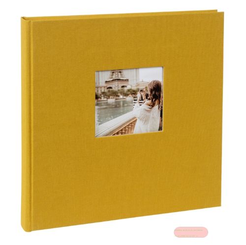 Bild von Aktions-Fotoalben 30x31cm, 60 S.schwarz, p.p., Leinen, Bella Vista senf