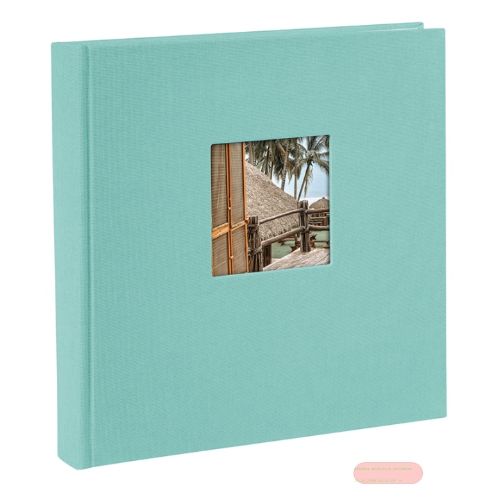 Bild von Aktions-Fotoalben 60 S.weiss, 25x25cm, p.-partout, Leinen, Bella Vista aqua  - VE 2