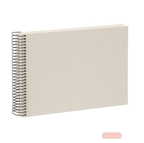 Bild von Aktions-Spiralalben, 24x17cm, 40 S.weiss, Leinen uni, B.Vista sandgrau - VE 2