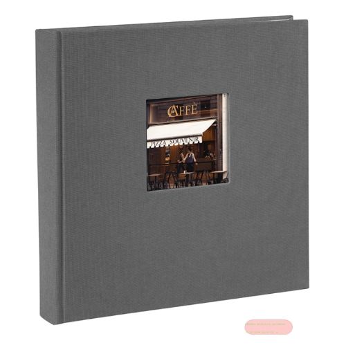 Bild von Aktions-Fotoalben 60 S.weiss, 25x25cm, p.-partout, Leinen, Bella Vista grau - VE 2