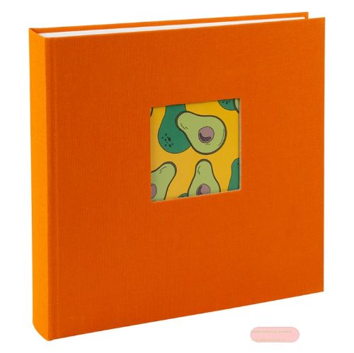 Bild von Aktions-Fotoalben 60 S.weiss, 25x25cm, p.-partout, Leinen, Bella Vista sun orange - VE 2