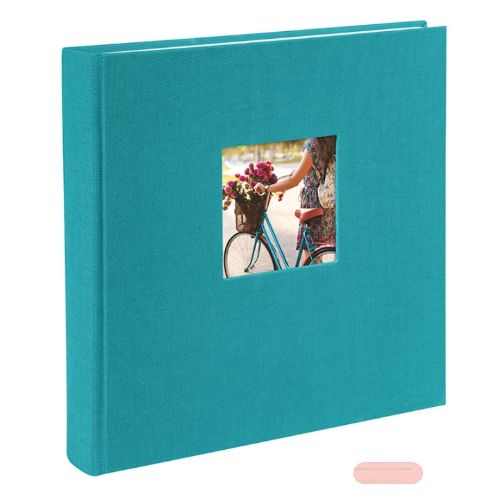 Bild von Aktions-Fotoalben 60 S.weiss, 25x25cm, p.-partout, Leinen, Bella Vista türkis - VE 2