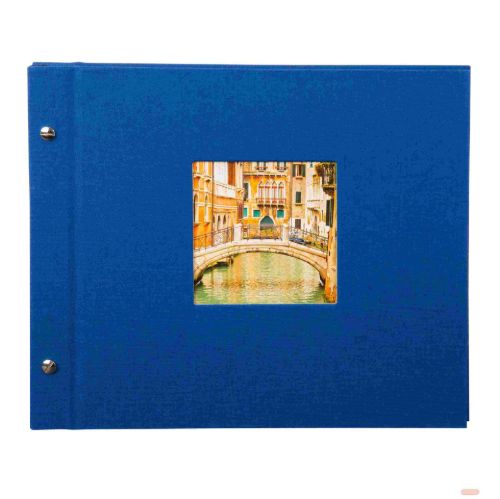 Bild von Aktions-Schraubalben 30x25cm, 40 S.schwarz, p.p., Leinen, Bella Vista blau