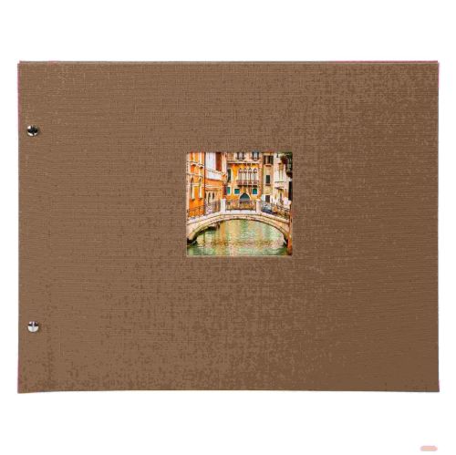 Bild von Aktions-Schraubalben 30x25cm, 40 S.schwarz, p.p., Leinen, Bella Vista coffee bronze