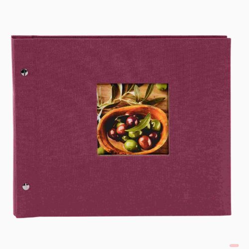 Bild von Aktions-Schraubalben 30x25cm, 40 S.schwarz, p.p., Leinen, Bella Vista fuchsia