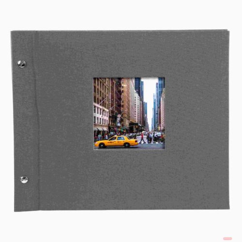 Bild von Aktions-Schraubalben 30x25cm, 40 S.schwarz, p.p., Leinen, Bella Vista grau