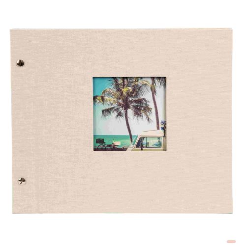 Bild von Aktions-Schraubalben 30x25cm, 40 S.schwarz, p.p., Leinen, Bella Vista sandgrau