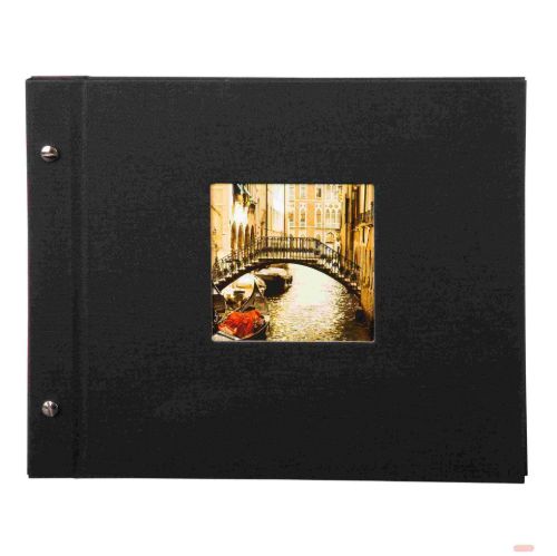 Bild von Aktions-Schraubalben 30x25cm, 40 S.schwarz, p.p., Leinen, Bella Vista schwarz