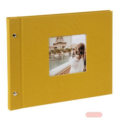 Bild von Aktions-Schraubalben 30x25cm, 40 S.schwarz, p.p., Leinen, Bella Vista senf