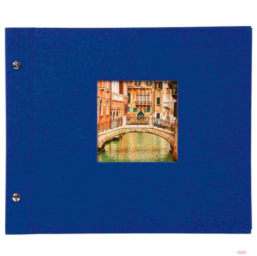 Bild von Aktions-Schraubalben 30x25cm, 40 S.weiss, p.p., Leinen, Bella Vista blau