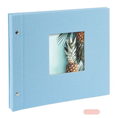 Bild von Aktions-Schraubalben 30x25cm, 40 S.weiss, p.p., Leinen, Bella Vista himmelblau