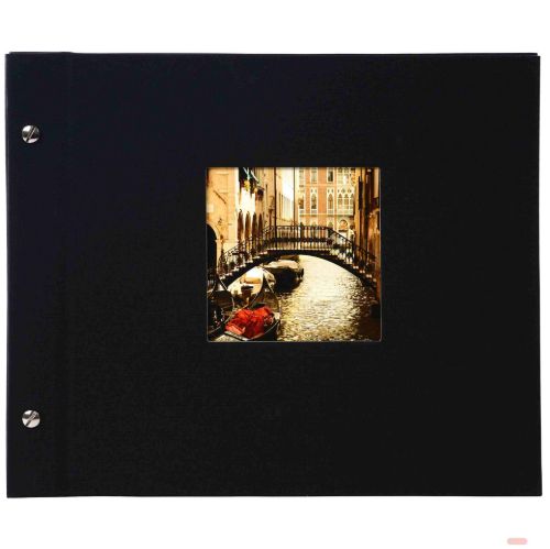 Bild von Aktions-Schraubalben 30x25cm, 40 S.weiss, p.p., Leinen, Bella Vista schwarz