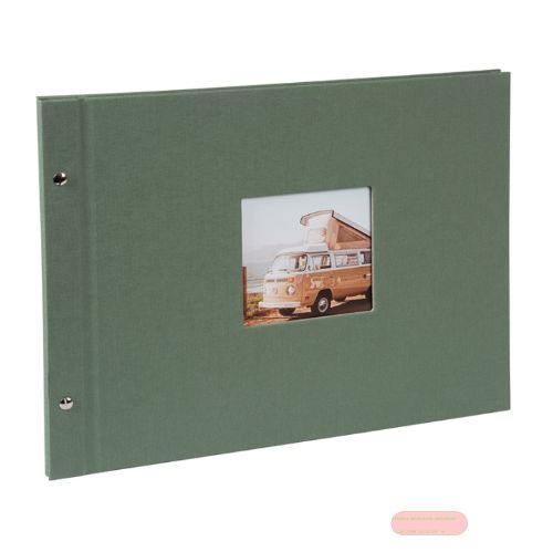 Bild von Aktions-Schraubalben 39x31cm, 40 S.schwarz, p.p., Leinen, Bella Vista artichoke