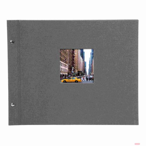 Bild von Aktions-Schraubalben 39x31cm, 40 S.schwarz, p.p., Leinen, Bella Vista grau