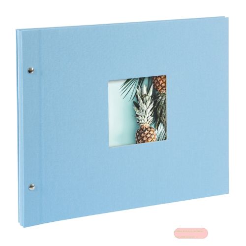 Bild von Aktions-Schraubalben 39x31cm, 40 S.schwarz, p.p., Leinen, Bella Vista himmelblau