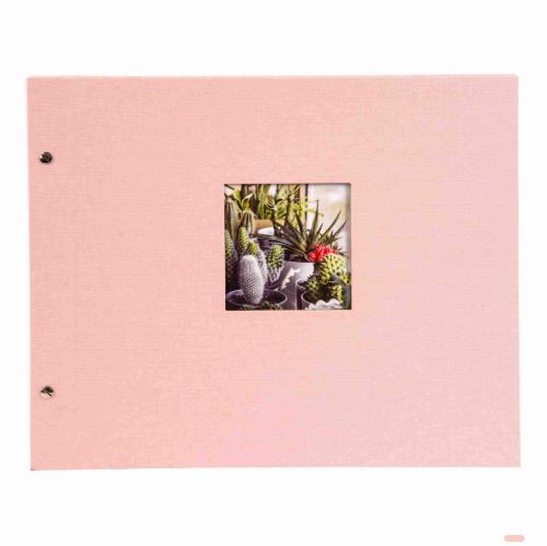Bild von Aktions-Schraubalben 39x31cm, 40 S.schwarz, p.p., Leinen, Bella Vista rosé