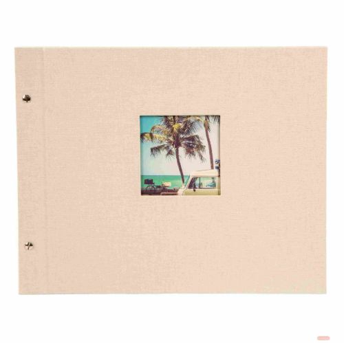 Bild von Aktions-Schraubalben 39x31cm, 40 S.schwarz, p.p., Leinen, Bella Vista sandgrau