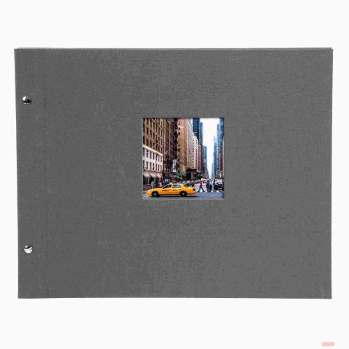 Bild von Aktions-Schraubalben 39x31cm, 40 S.weiss, p.p., Leinen, Bella Vista grau