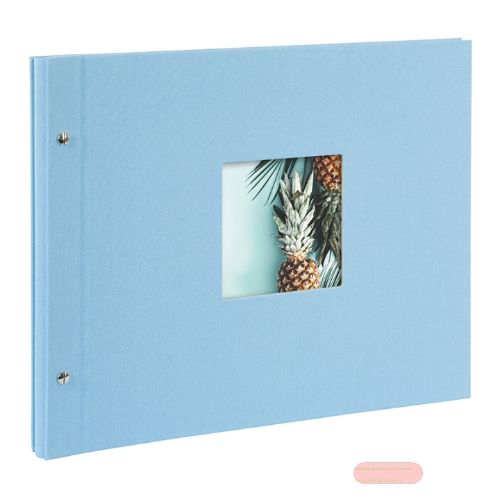 Bild von Aktions-Schraubalben 39x31cm, 40 S.weiss, p.p., Leinen, Bella Vista himmelblau