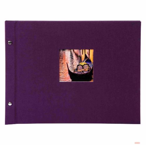 Bild von Aktions-Schraubalben 40 S.schwarz, 30x25cm,Leinen uni, p.p.,B.Vista, dark aubergine