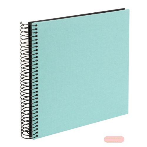 Bild von Aktions-Spiralalben 20x20cm, 40 S.schwarz, Leinen uni, Bella Vista aqua - VE 2