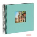 Bild von Aktions-Spiralalben 20x20cm, 40 S.schwarz, p.p., Leinen uni, Bella Vista aqua - VE 2