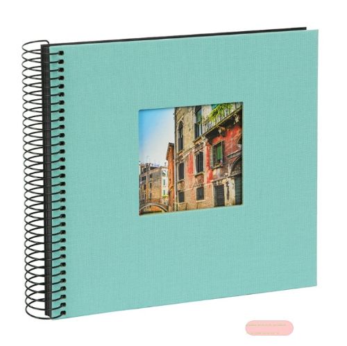 Bild von Aktions-Spiralalben 20x20cm, 40 S.schwarz, p.p., Leinen uni, Bella Vista aqua - VE 2