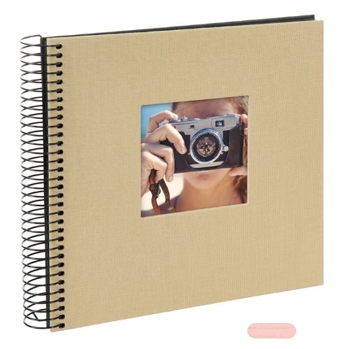 Bild von Aktions-Spiralalben 20x20cm, 40 S.schwarz, p.p., Leinen uni, Bella Vista beige - VE 2