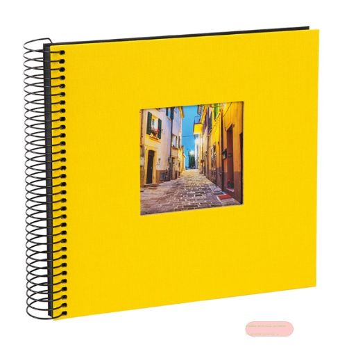 Bild von Aktions-Spiralalben 20x20cm, 40 S.schwarz, p.p., Leinen uni, Bella Vista gelb