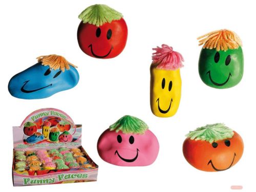 Bild von Antistress-Ball Funny Faces, ca.8cm, 6-fach gemischt, Display - VE 24