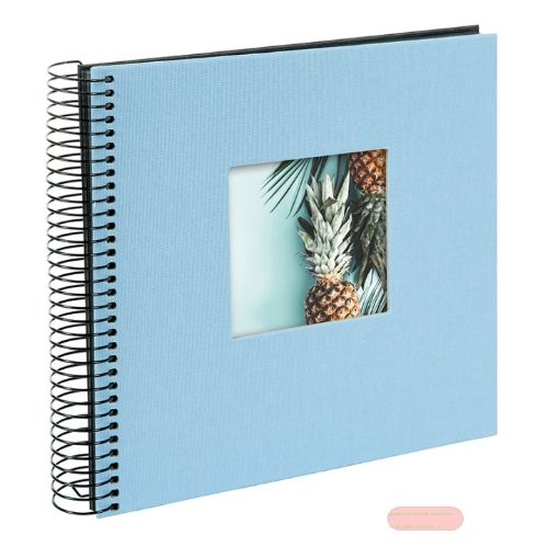 Bild von Aktions-Spiralalben 20x20cm, 40 S.schwarz, p.p., Leinen uni, Bella Vista himmelblau - VE 2