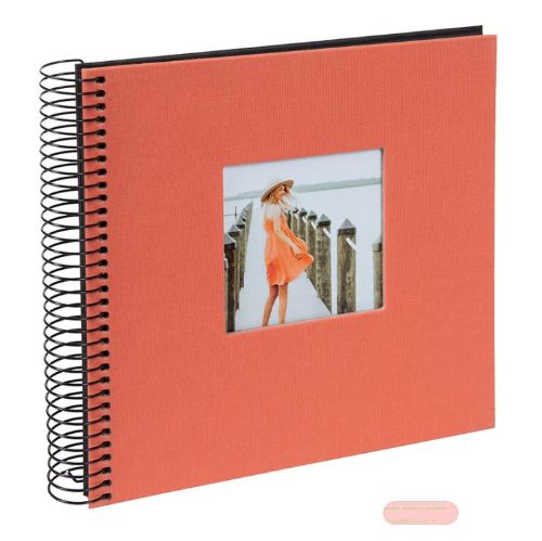 Bild von Aktions-Spiralalben 20x20cm, 40 S.schwarz, p.p., Leinen uni, Bella Vista lachs - VE 2