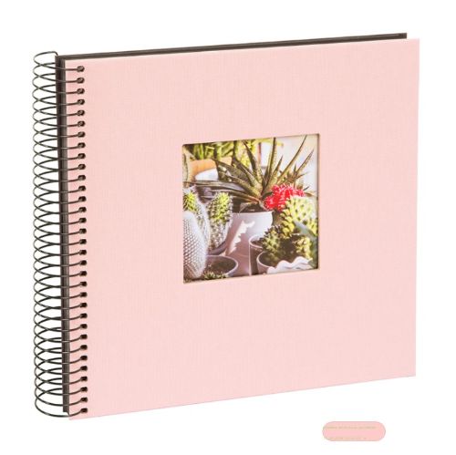 Bild von Aktions-Spiralalben 20x20cm, 40 S.schwarz, p.p., Leinen uni, Bella Vista rosé - VE 2