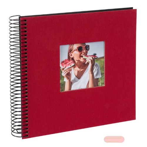 Bild von Aktions-Spiralalben 20x20cm, 40 S.schwarz, p.p., Leinen uni, Bella Vista rot - VE 2
