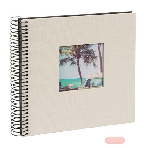 Bild von Aktions-Spiralalben 20x20cm, 40 S.schwarz, p.p., Leinen uni, Bella Vista sandgrau - VE 2