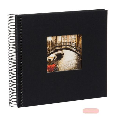 Bild von Aktions-Spiralalben 20x20cm, 40 S.schwarz, p.p., Leinen uni, Bella Vista schwarz - VE 2