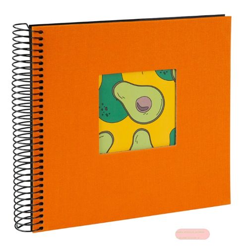 Bild von Aktions-Spiralalben 20x20cm, 40 S.schwarz, p.p., Leinen uni,Bella Vista sun orange - VE 2