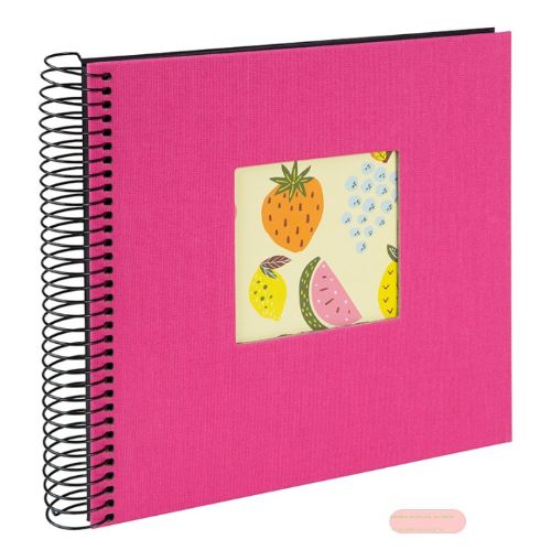 Bild von Aktions-Spiralalben 20x20cm, 40 S.schwarz, p.p.,Leinen uni,B.Vista electric fuchsia - VE 2