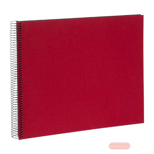 Bild von Aktions-Spiralalben 35x30cm, 40 S.schwarz, Leinen, Bella Vista rot - VE 2