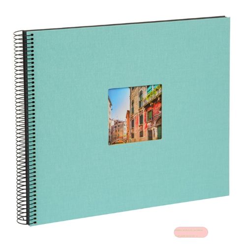 Bild von Aktions-Spiralalben 35x30cm, 40 S.schwarz, p.p., Leinen, Bella Vista aqua