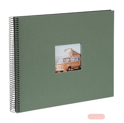 Bild von Aktions-Spiralalben 35x30cm, 40 S.schwarz, p.p., Leinen, Bella Vista artichoke