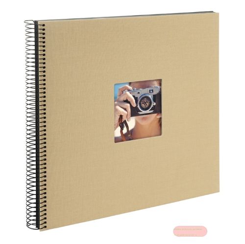 Bild von Aktions-Spiralalben 35x30cm, 40 S.schwarz, p.p., Leinen, Bella Vista beige
