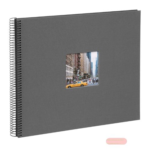 Bild von Aktions-Spiralalben 35x30cm, 40 S.schwarz, p.p., Leinen, Bella Vista grau